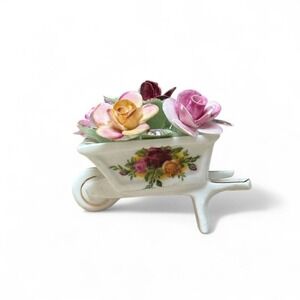 Vintage Royal Albert Mini Wheelbarrow Bone China Figurine – Old Country Roses
